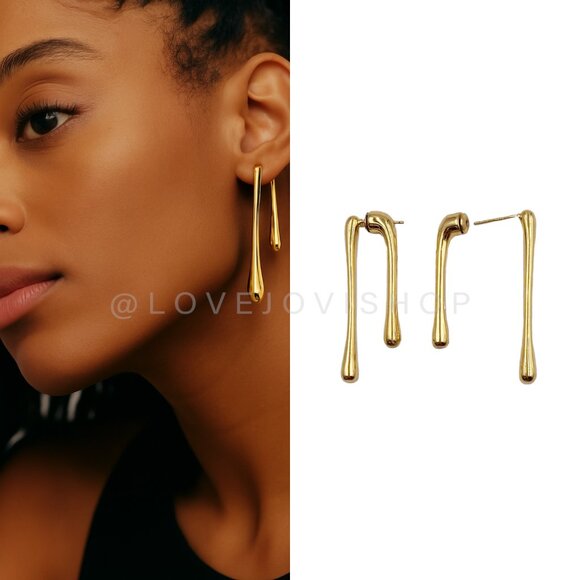 Galley Jewelry - Galley Matte Gold Drip Earrings | Sculptural Molten Statement Jewelry